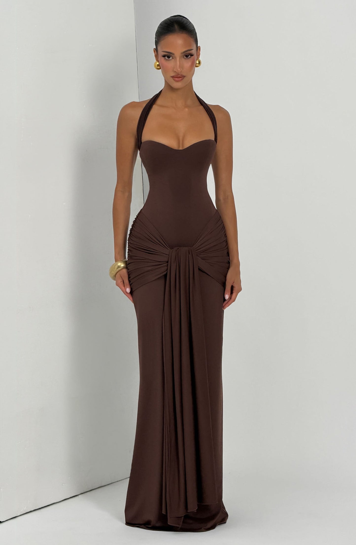 Gia Maxi Dress Plum Brown