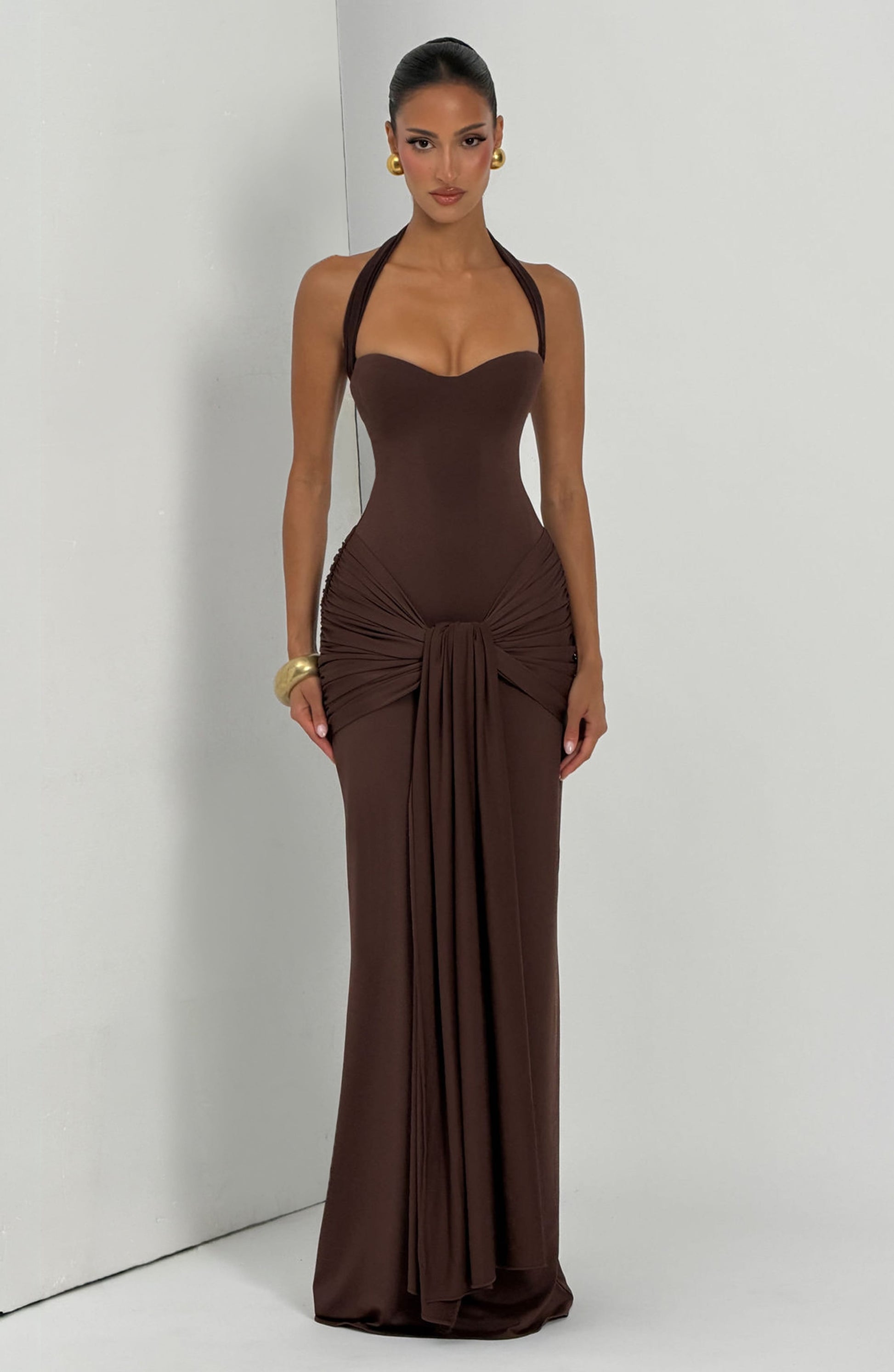 Gia Maxi Dress Plum Brown