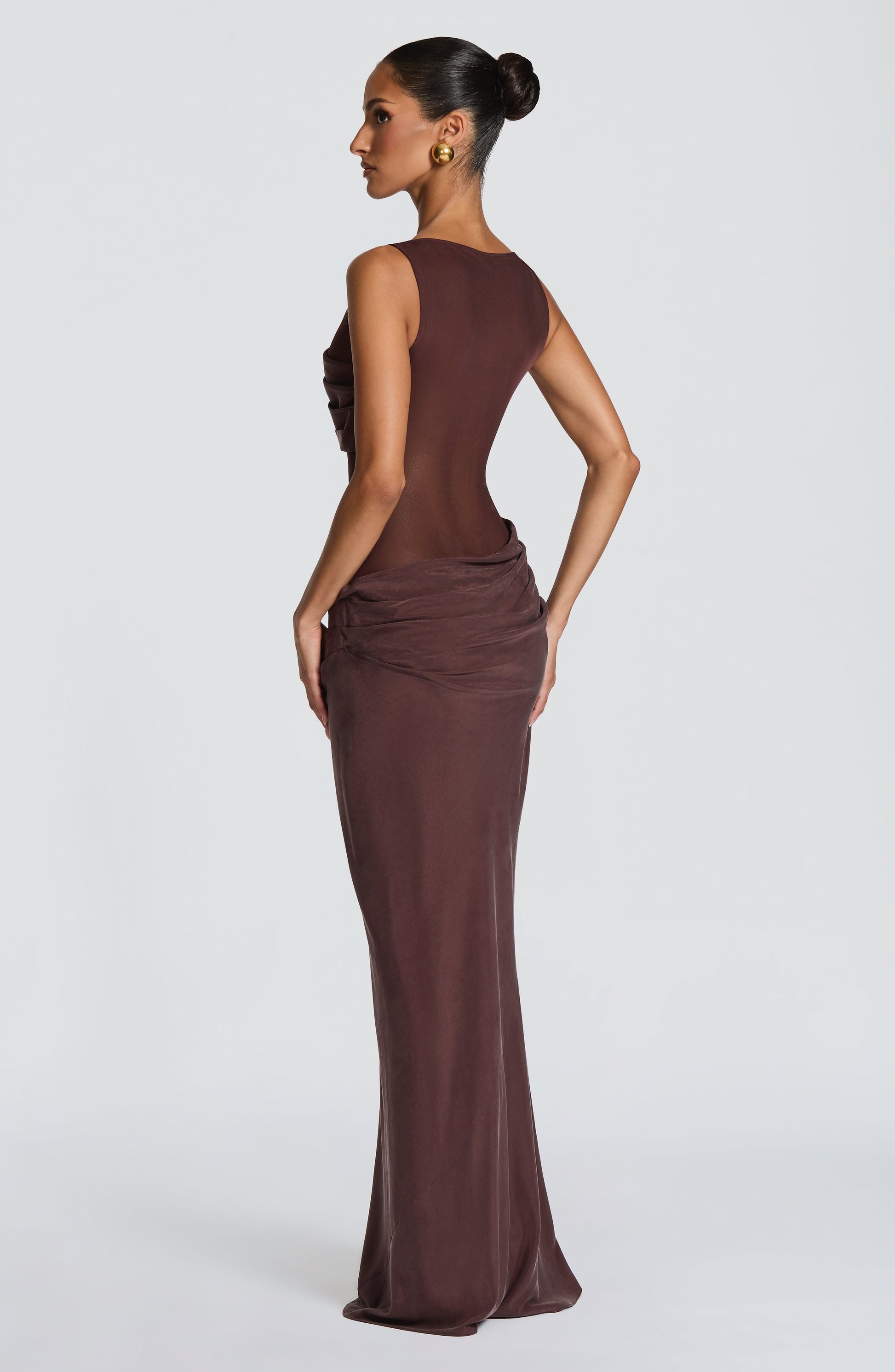 Gracelyn Maxi Dress Plum Brown