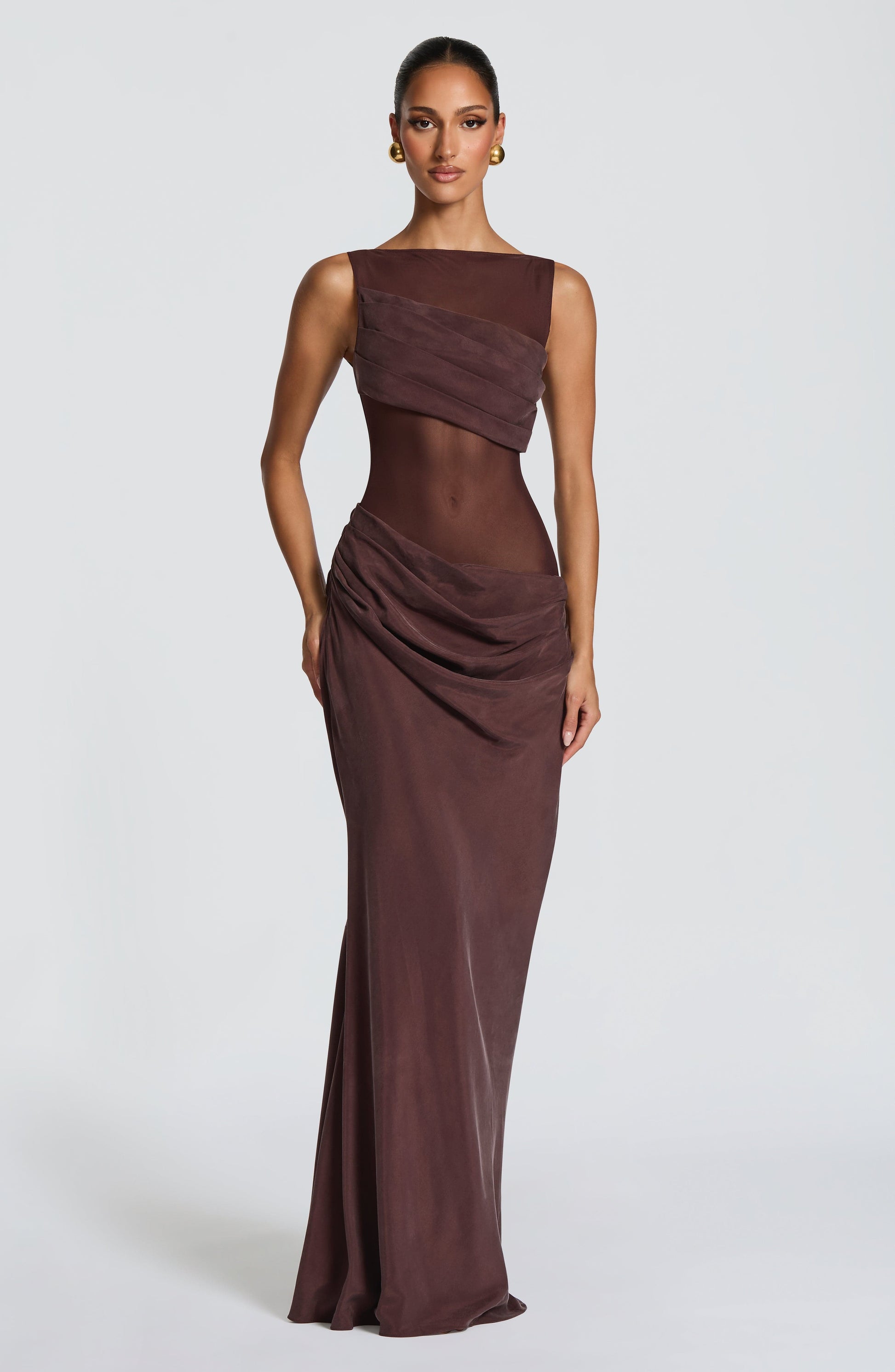 Gracelyn Maxi Dress Plum Brown
