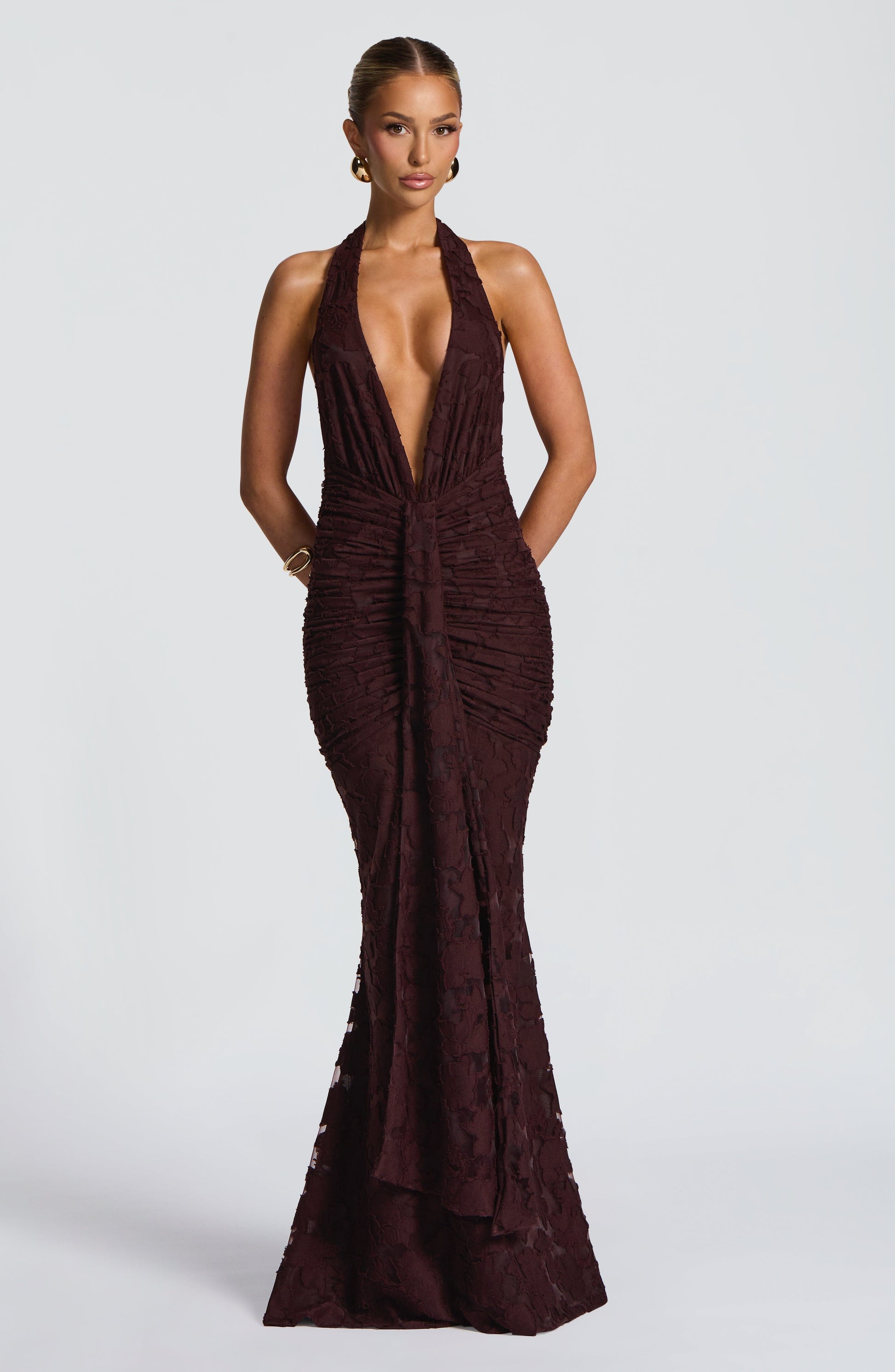 Guinevere Maxi Dress Plum Brown