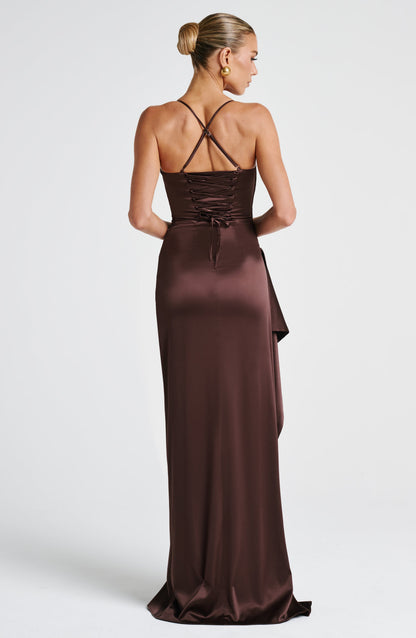 Helen Maxi Dress Plum Brown