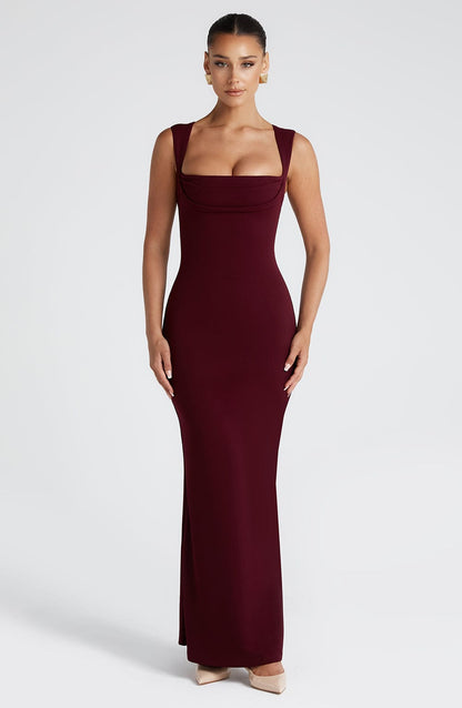 Helena Maxi Dress Cherry Lacquer