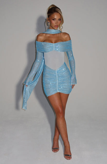 Hydra Mini Dress Aqua