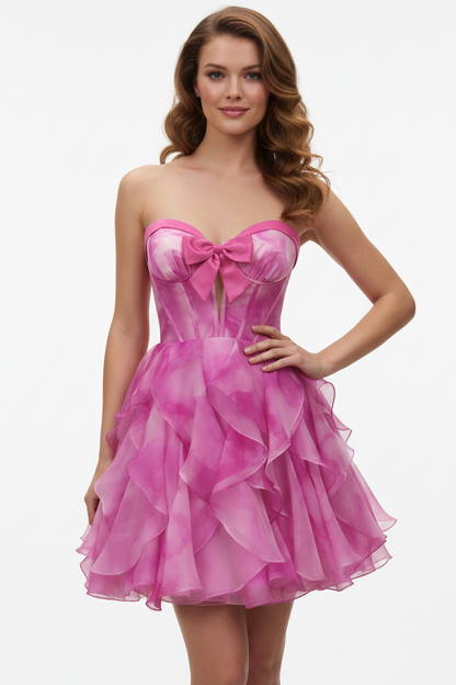 26448 Ava Presley Sweetheart Ruffle Mini Dress
