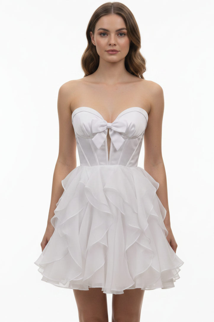 26451 Ava Presley Strapless Sweetheart Mini Dress