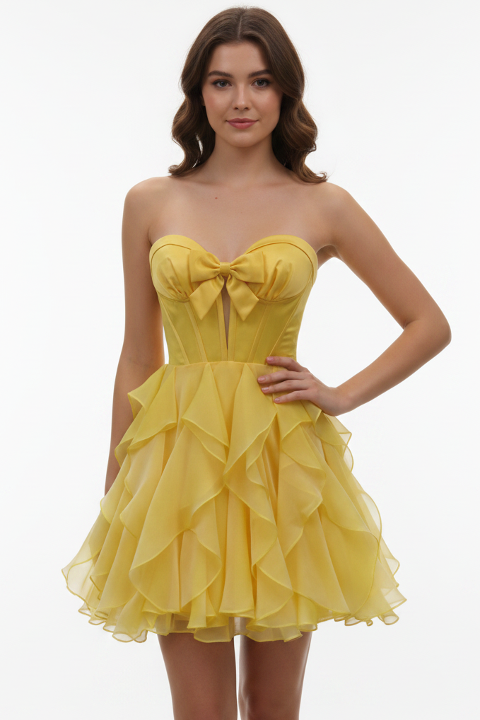 26451 Ava Presley Strapless Sweetheart Mini Dress