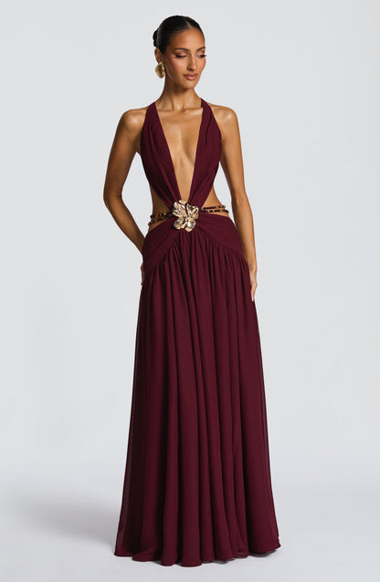 Indianna Maxi Dress Cherry Lacquer