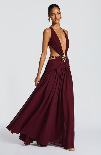Indianna Maxi Dress Cherry Lacquer
