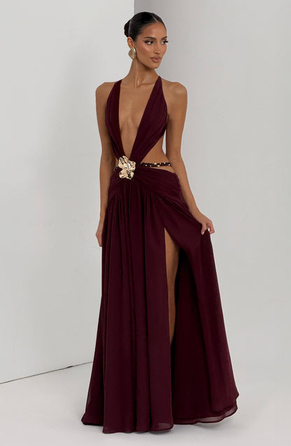 Indianna Maxi Dress Cherry Lacquer