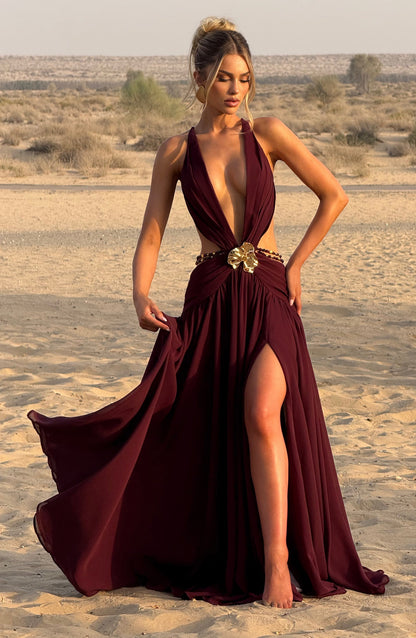 Indianna Maxi Dress Cherry Lacquer