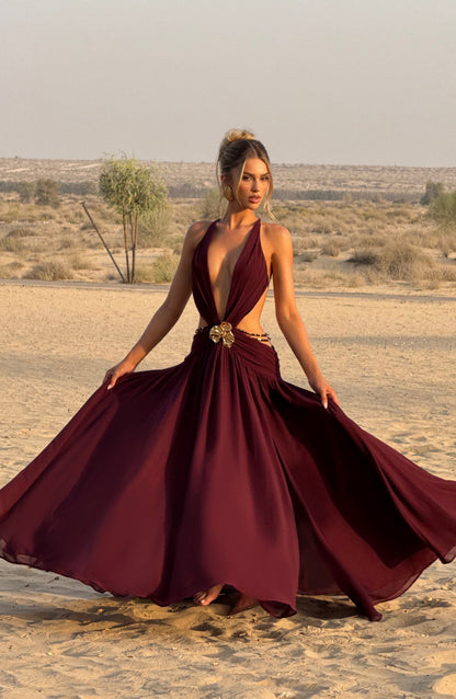 Indianna Maxi Dress Cherry Lacquer
