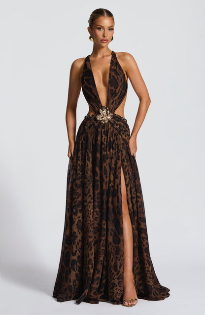 Indianna Maxi Dress Leopard Print