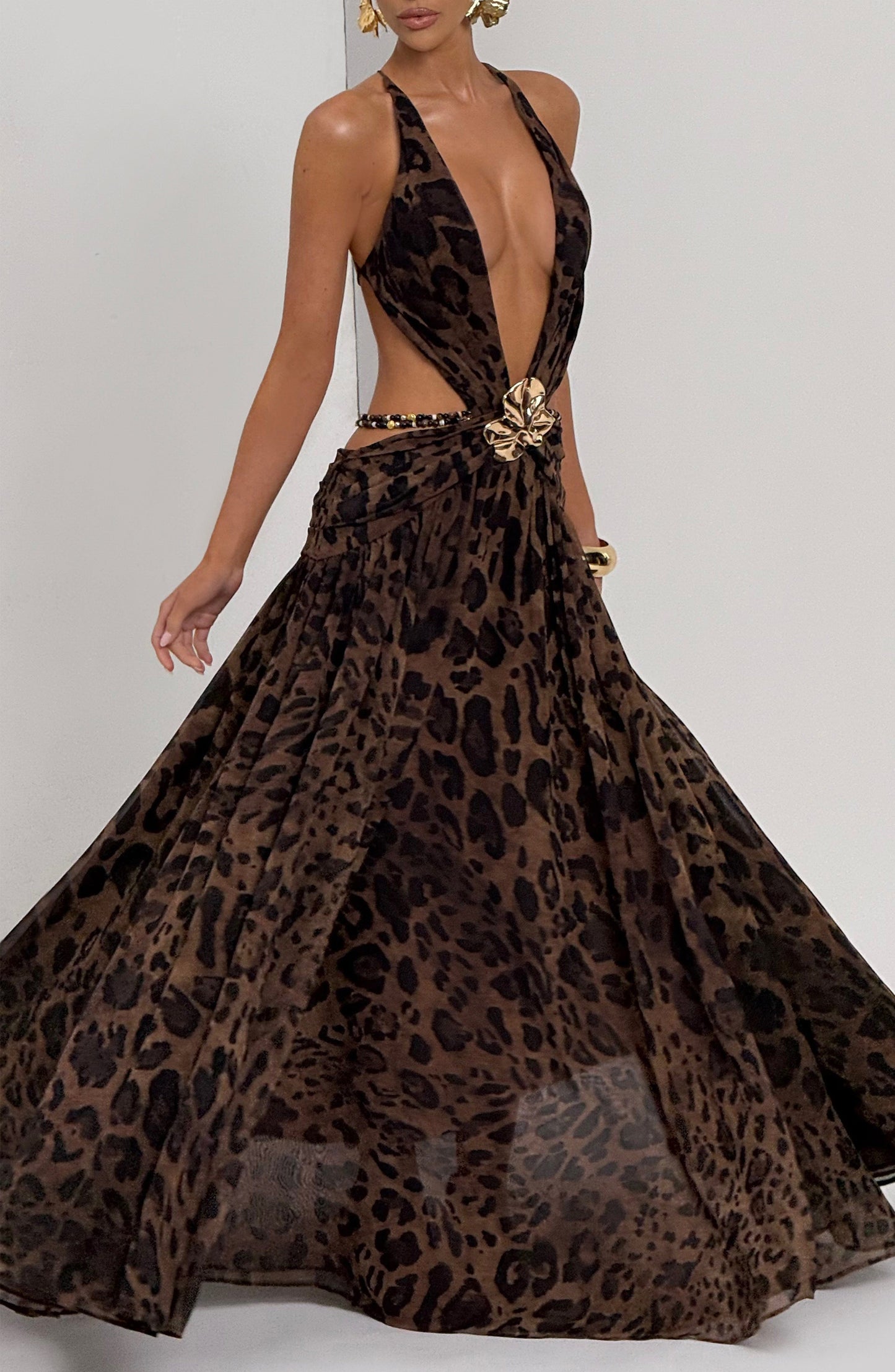 Indianna Maxi Dress Leopard Print