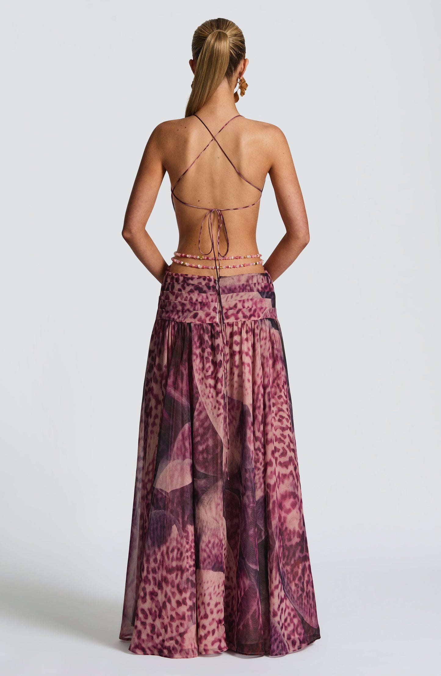 Indianna Maxi Dress Magenta Orchid Print