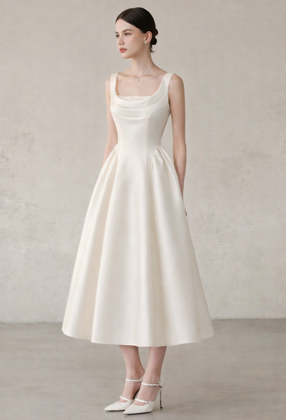 Isabeau Midi Dress Ivory