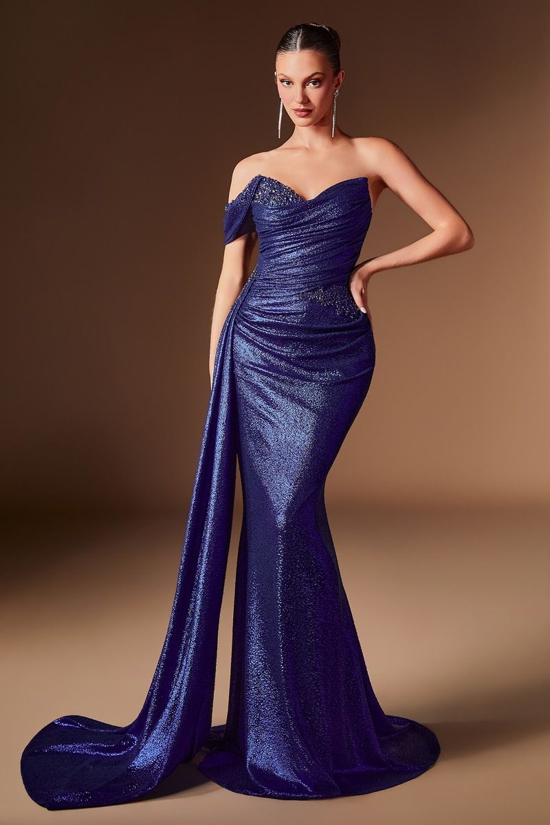 Suki Gown Shimmering Metallic Mermaid Dress