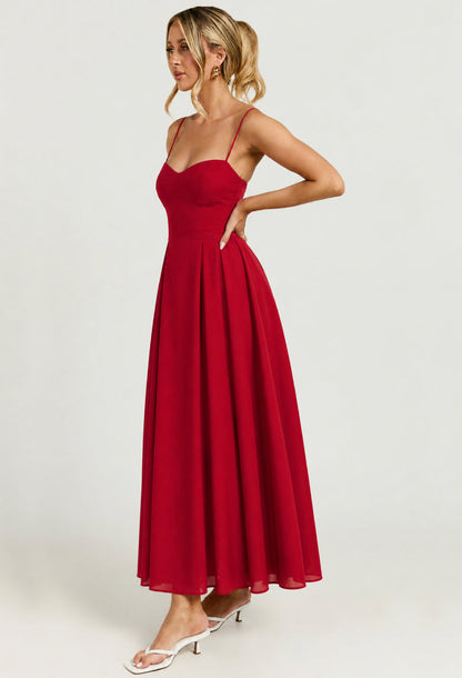 Jaelyn Midi Dress Red