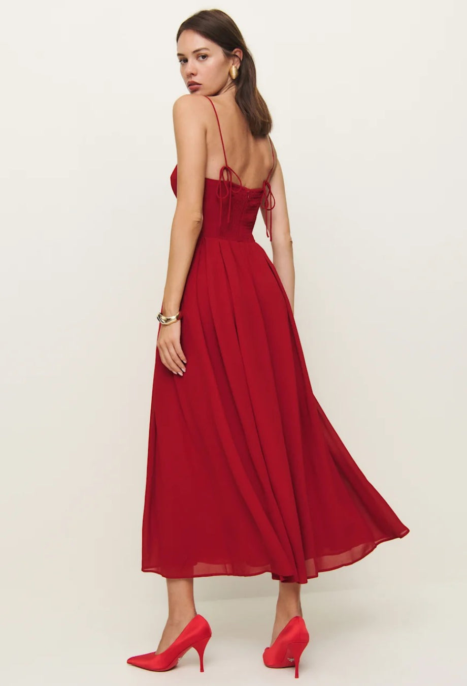 Jaelyn Midi Dress Red