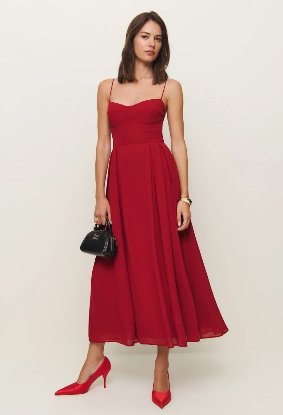 Jaelyn Midi Dress Red