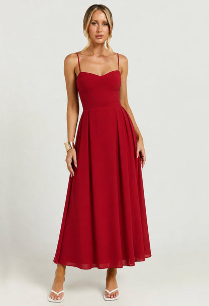 Jaelyn Midi Dress Red