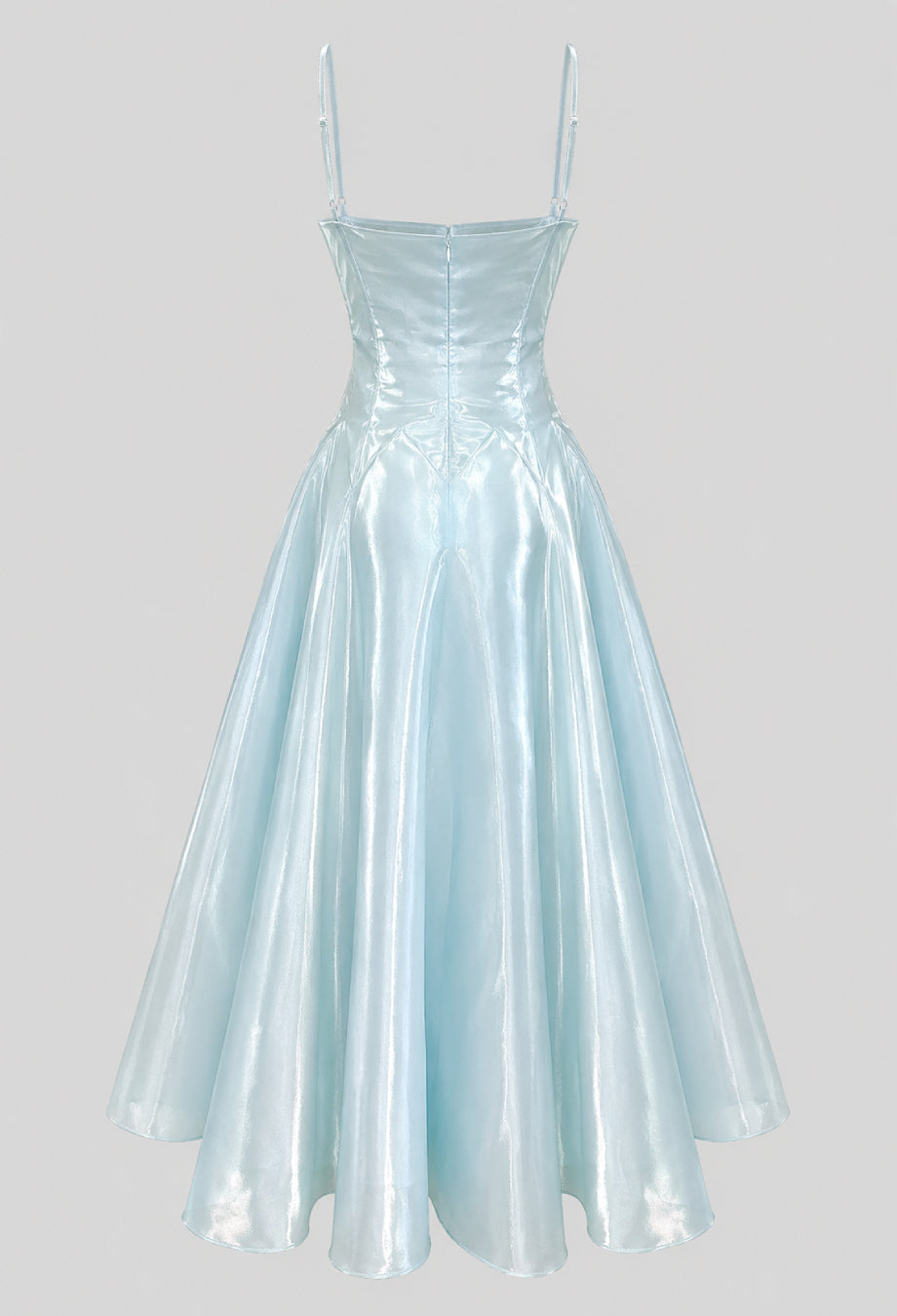 Jamiah Mint Blue Satin Midi Dress