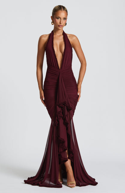 Janessa Maxi Dress Cherry Lacquer