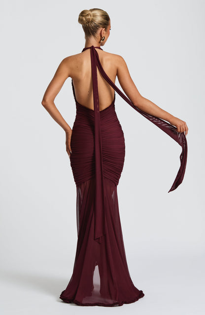 Janessa Maxi Dress Cherry Lacquer