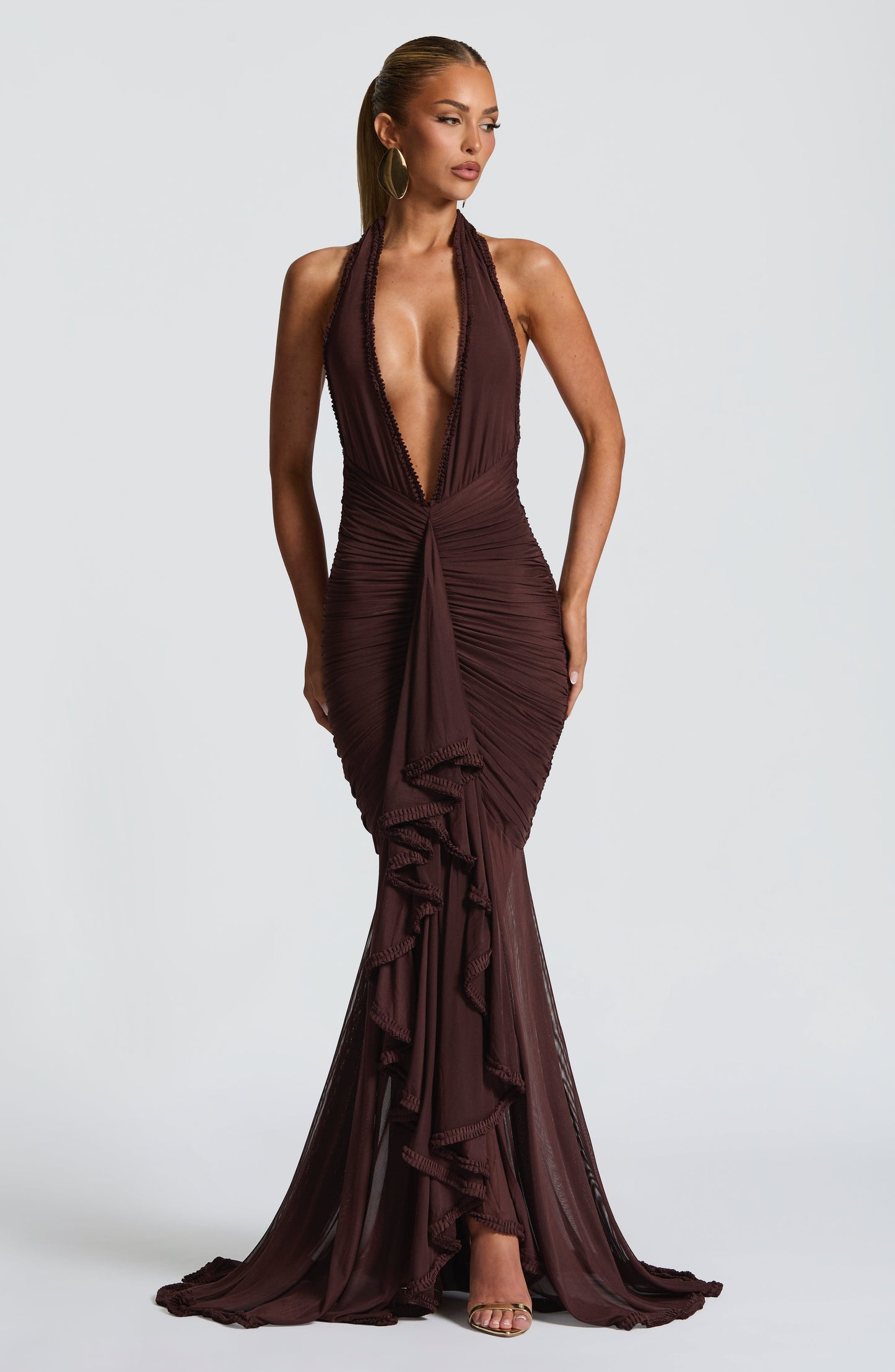 Janessa Maxi Dress Plum Brown