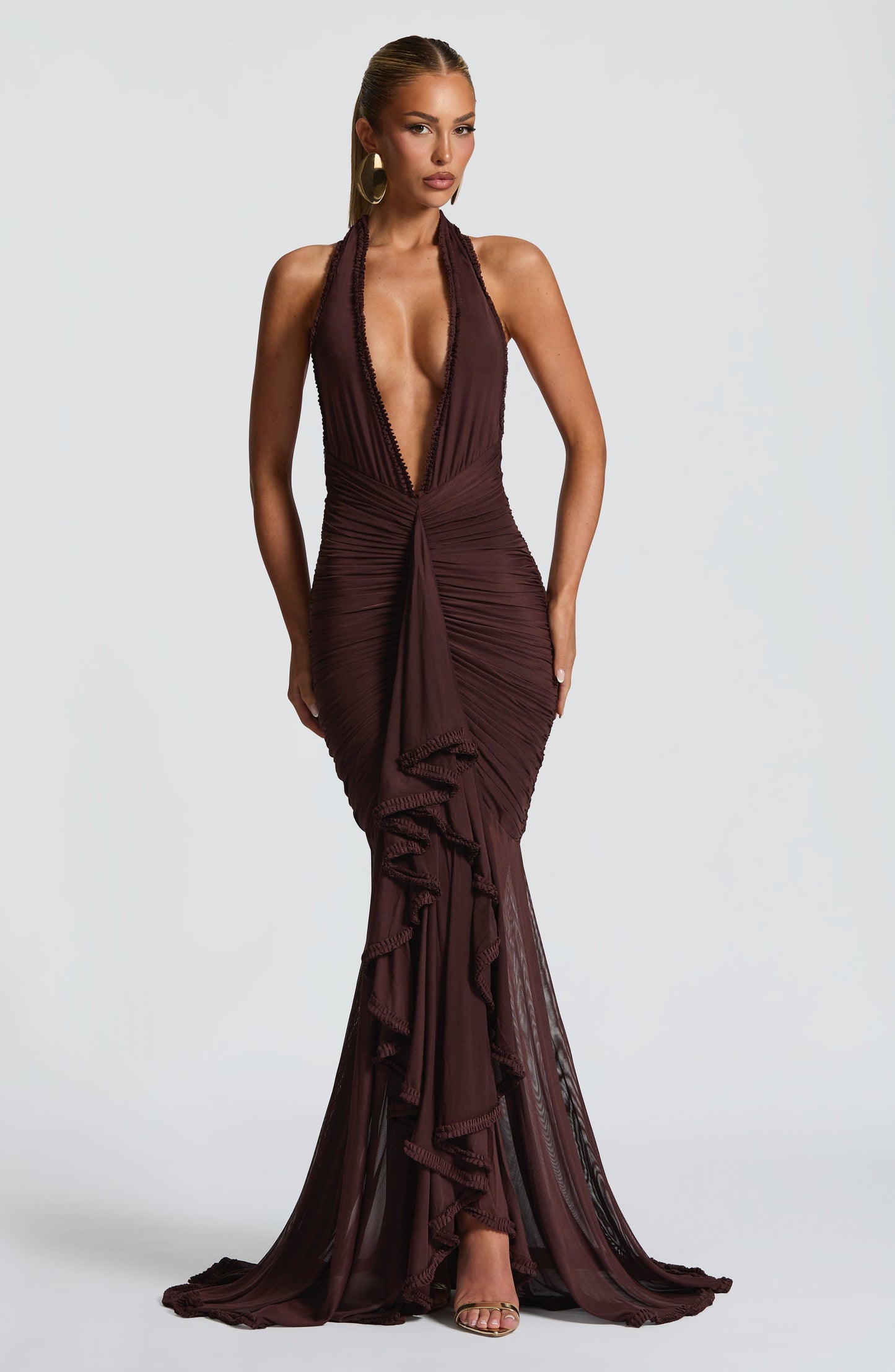 Janessa Maxi Dress Plum Brown