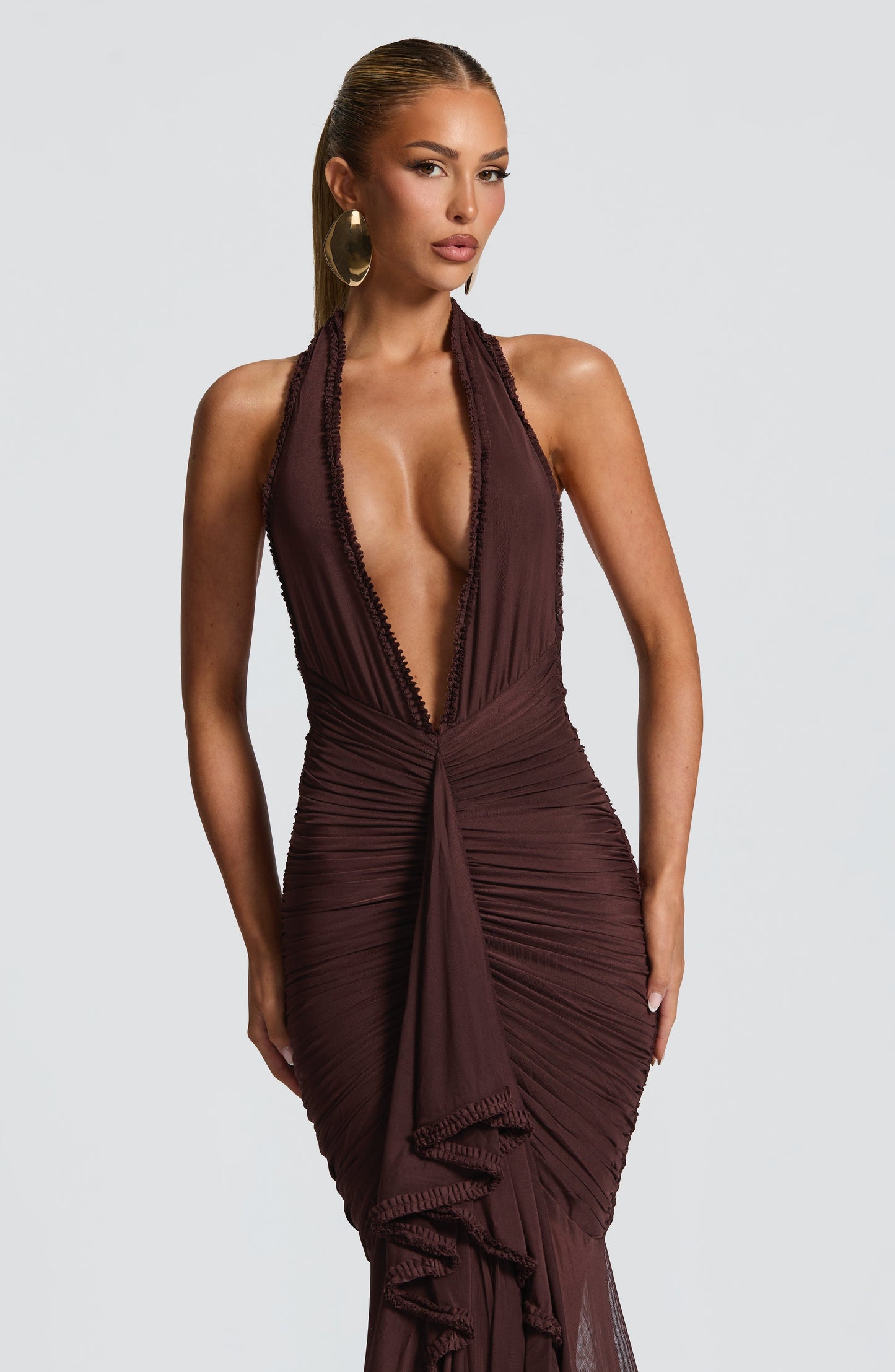 Janessa Maxi Dress Plum Brown