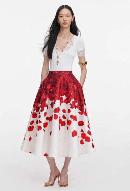 Juana Vintage Floral Midi Skirt