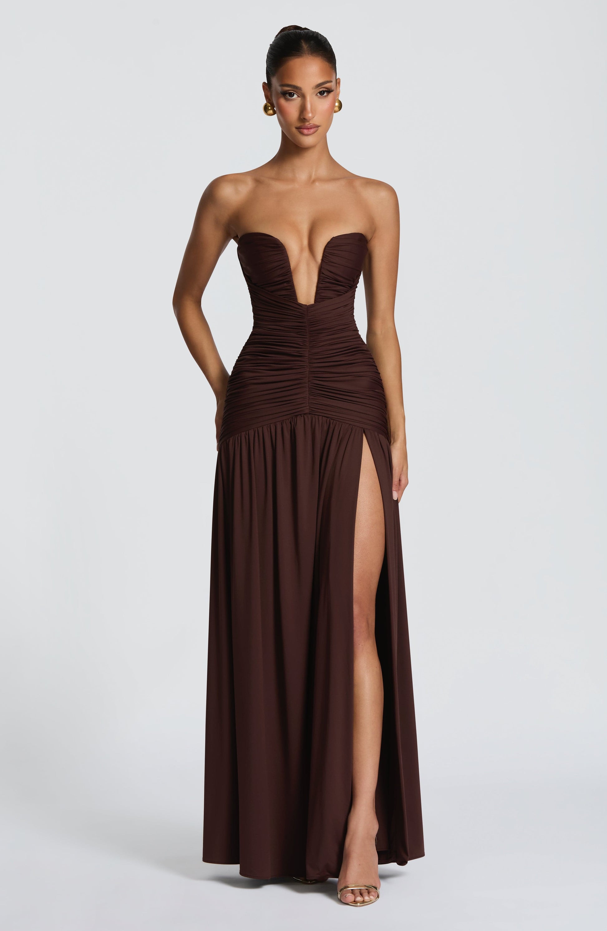Junia Maxi Dress Plum Brown
