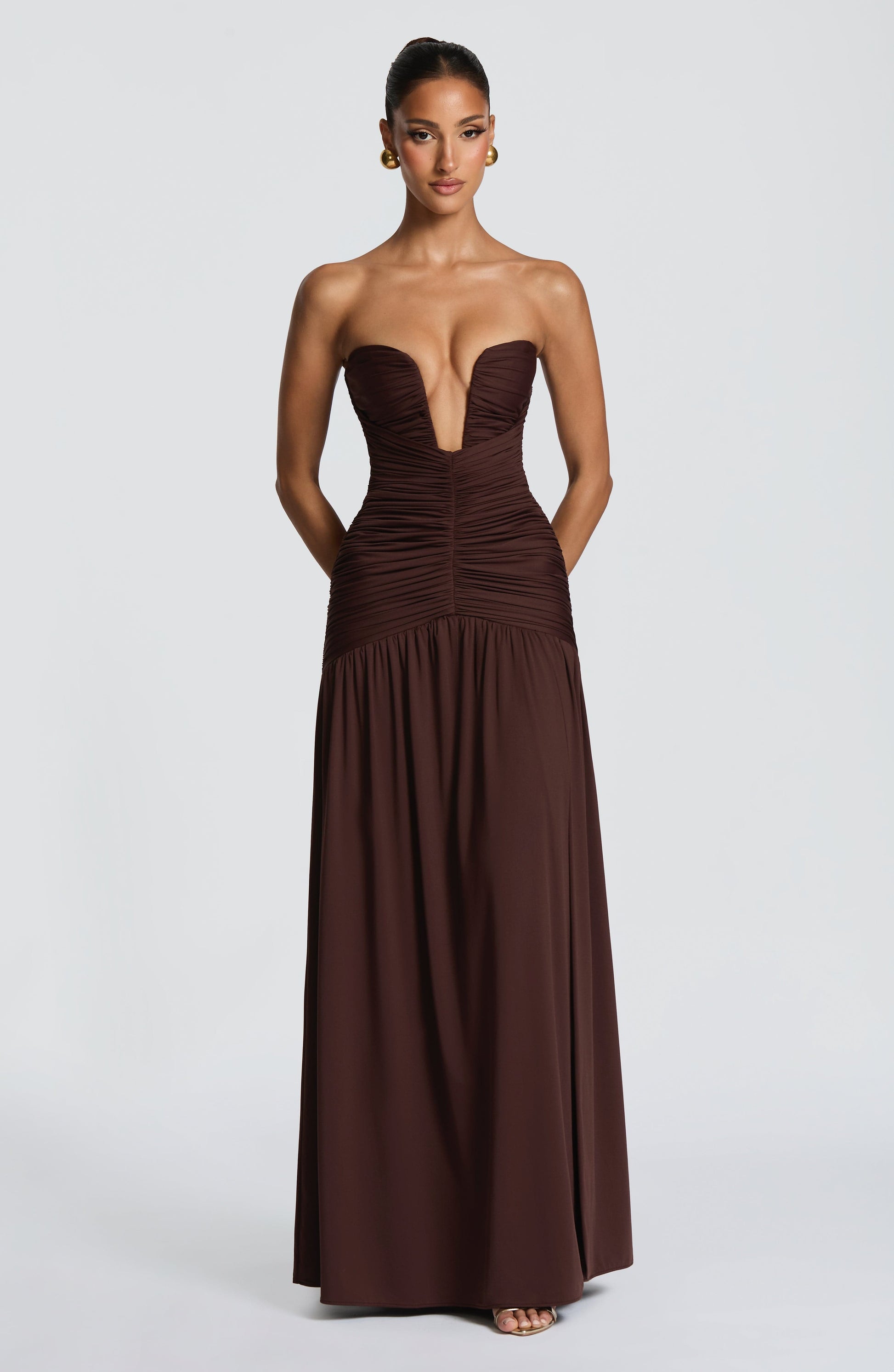 Junia Maxi Dress Plum Brown