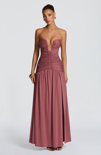 Junia Maxi Dress Rose Brown