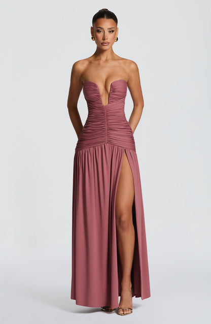 Junia Maxi Dress Rose Brown