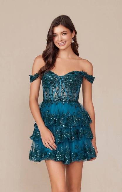 Brenna Mini Dress Off The Shoulder Tiered Cocktail Dress
