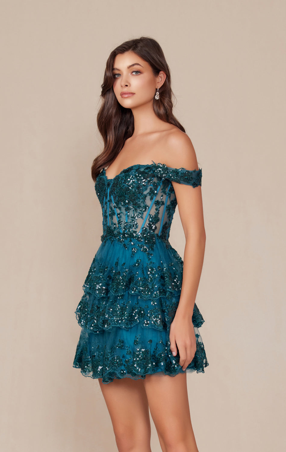 Brenna Mini Dress Off The Shoulder Tiered Cocktail Dress