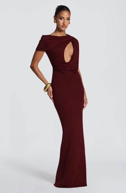 Kalina Maxi Dress Cherry Lacquer