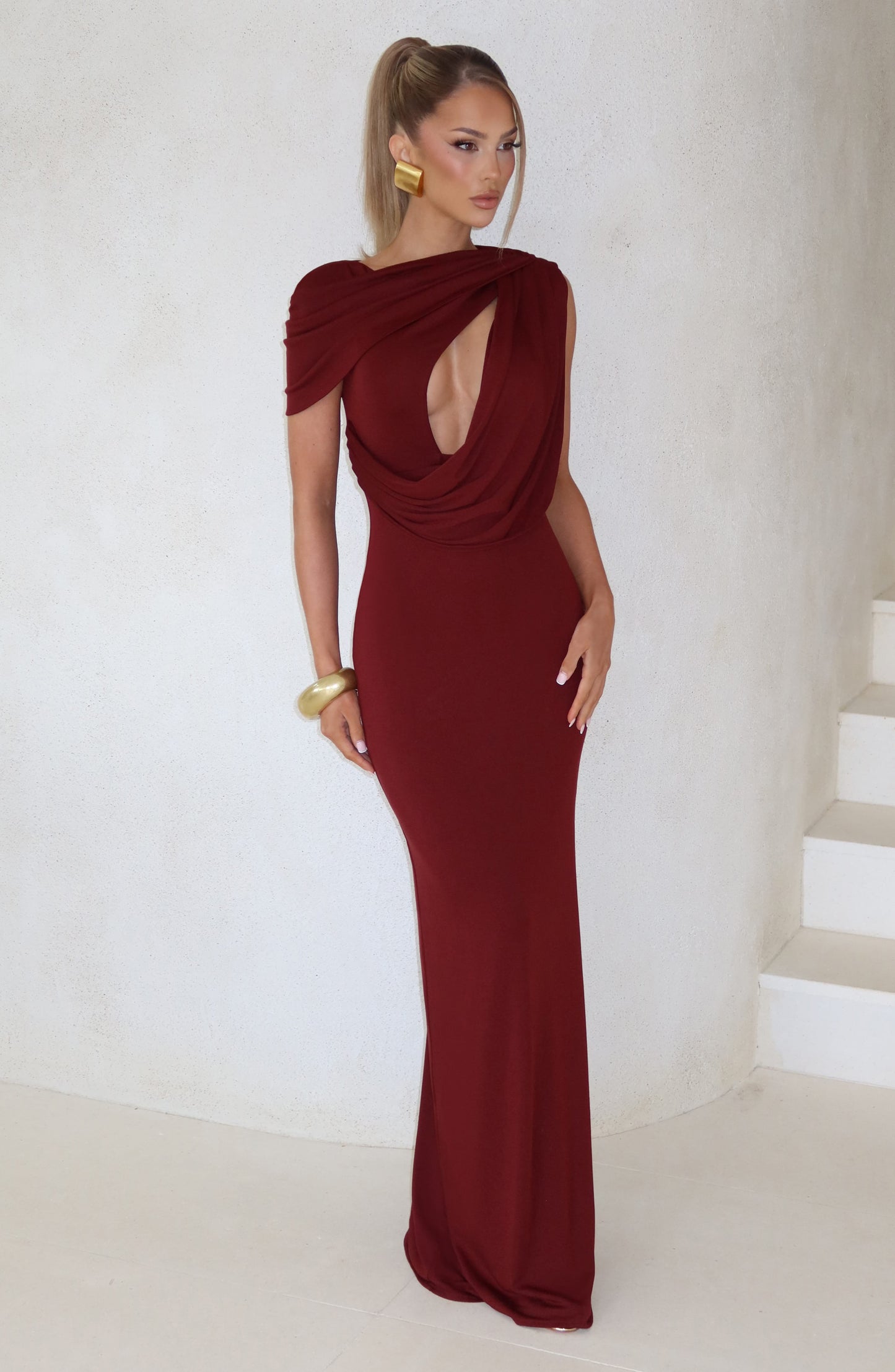 Kalina Maxi Dress Cherry Lacquer