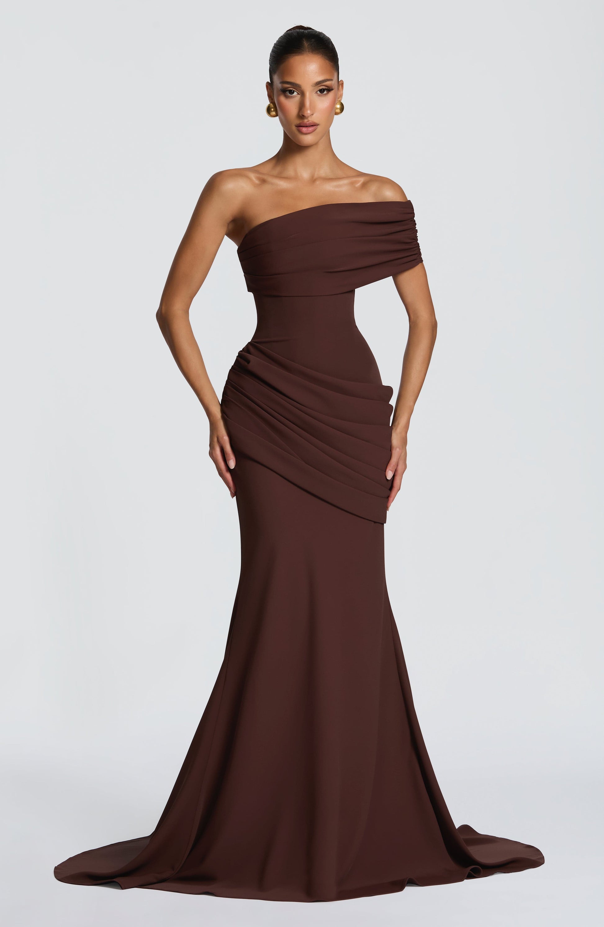 Kasia Gown Plum Brown