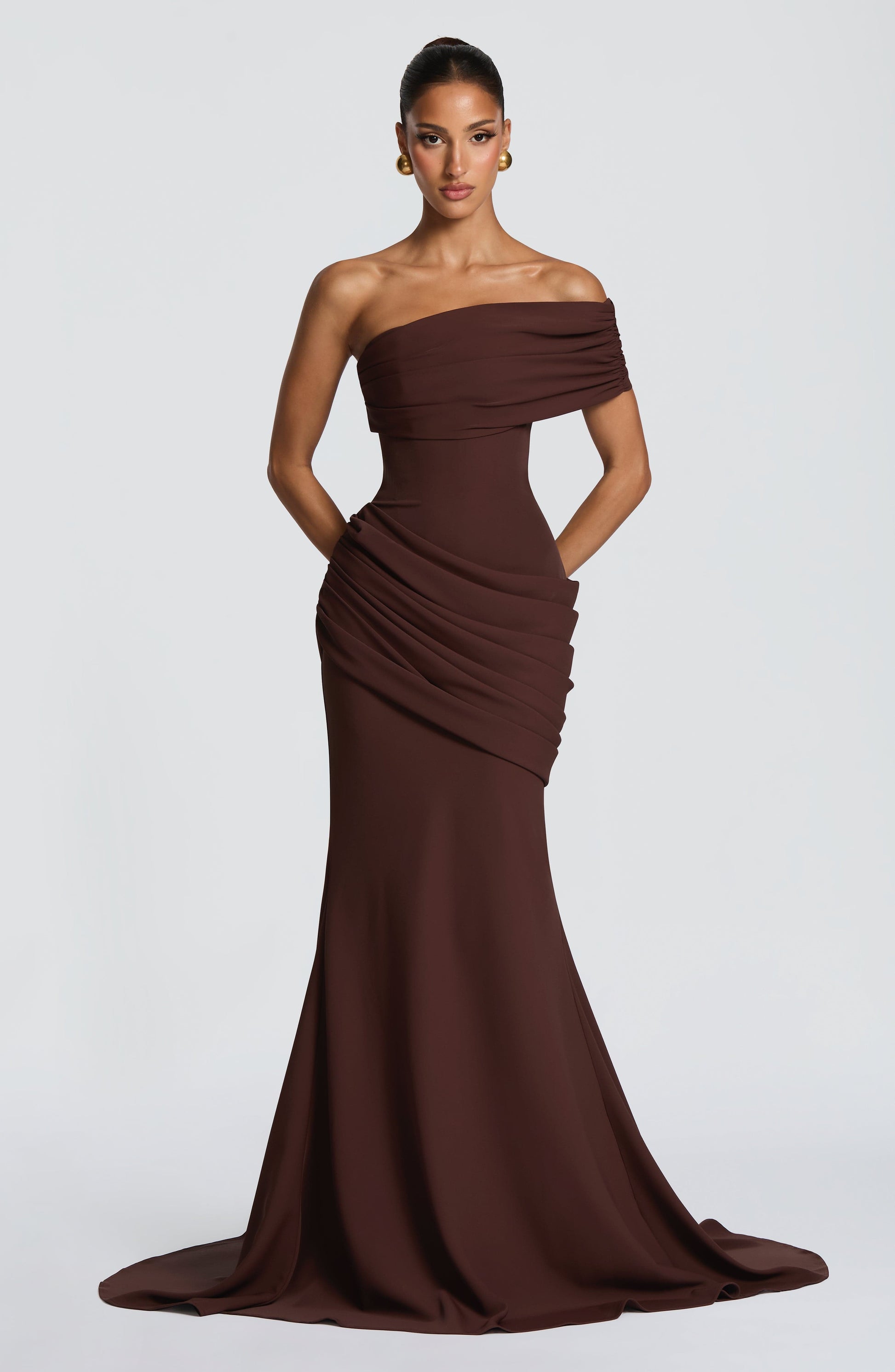Kasia Gown Plum Brown