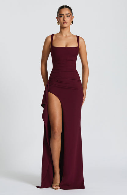 Katana Maxi Dress Cherry Lacquer