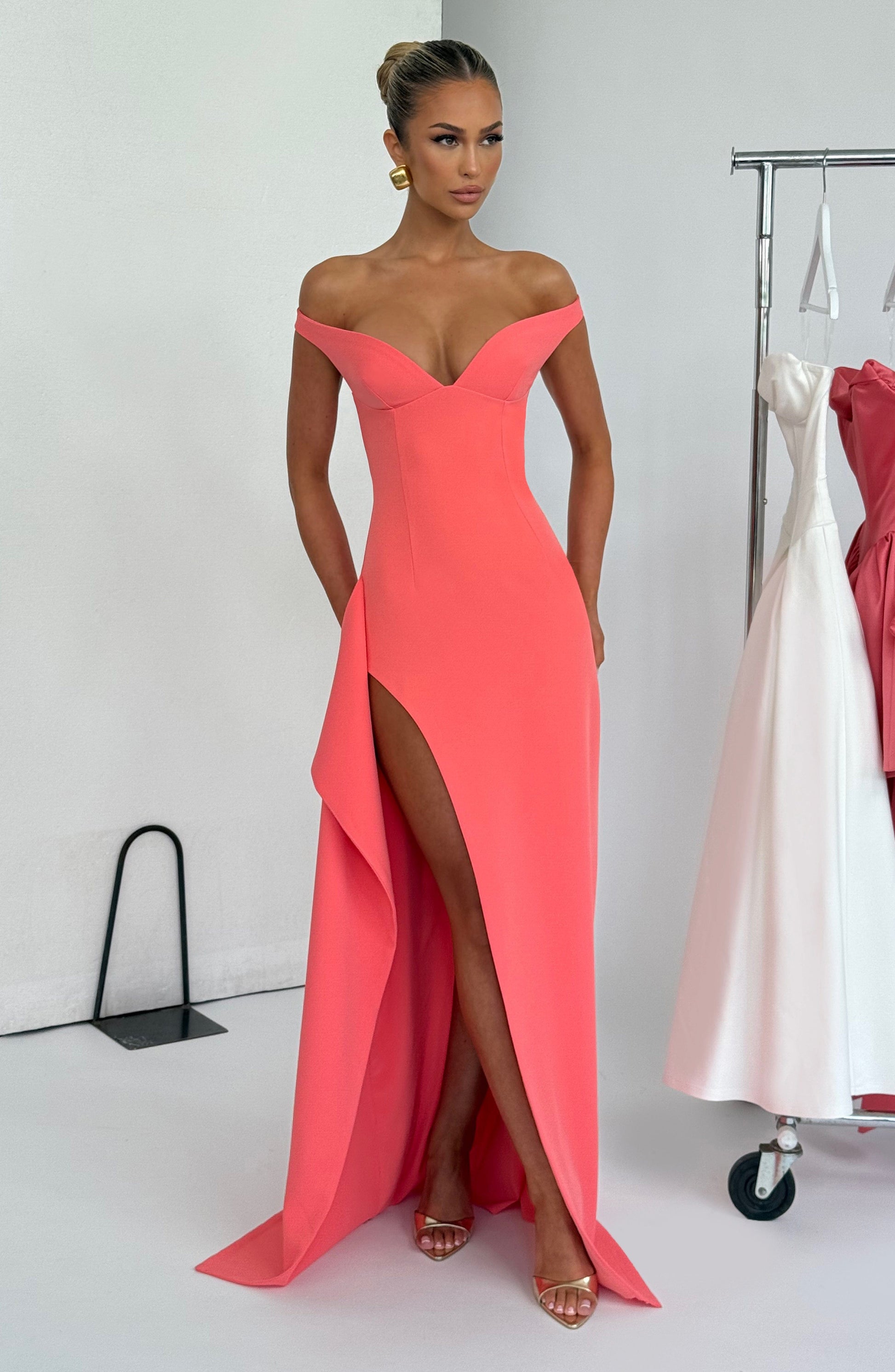 Khalesia Maxi Dress Coral Pink