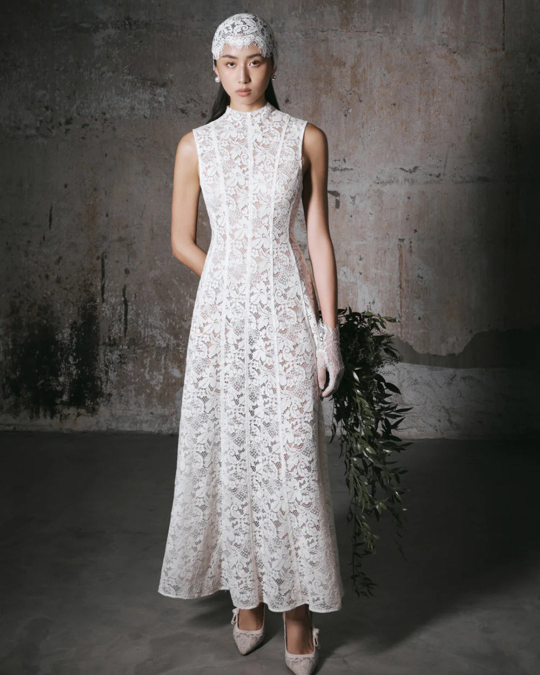 Kinsley Lace Midi Dress White