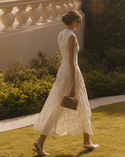 Kinsley Lace Midi Dress White