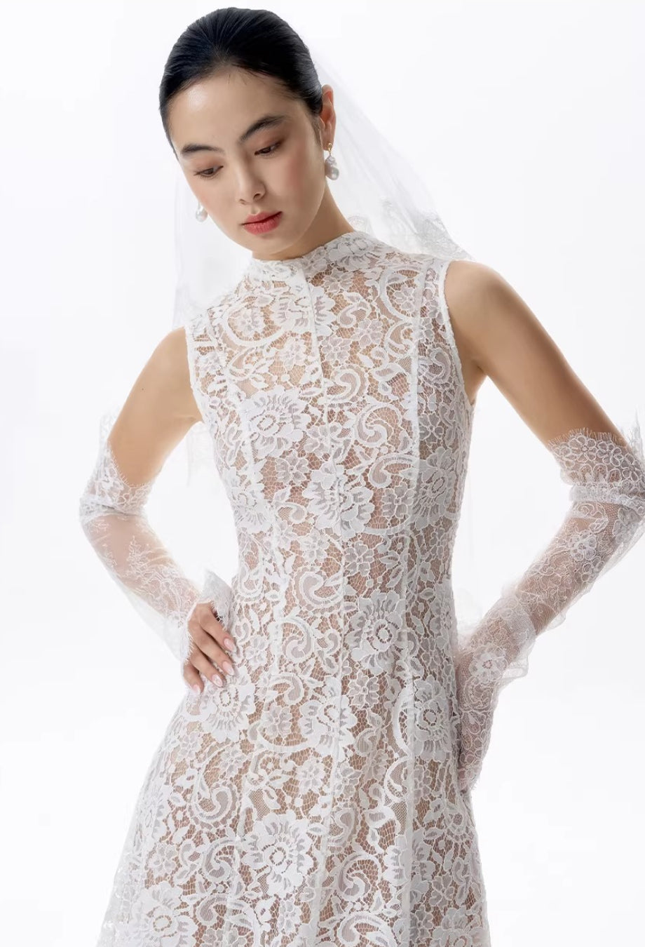 Kinsley Lace Midi Dress White (Version 2)