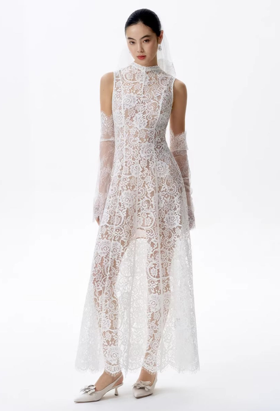 Kinsley Lace Midi Dress White (Version 2)