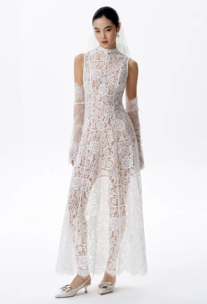 Kinsley Lace Midi Dress White (Version 2)
