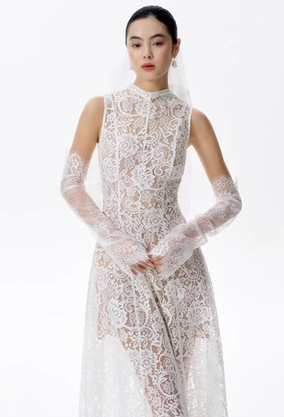 Kinsley Lace Midi Dress White (Version 2)